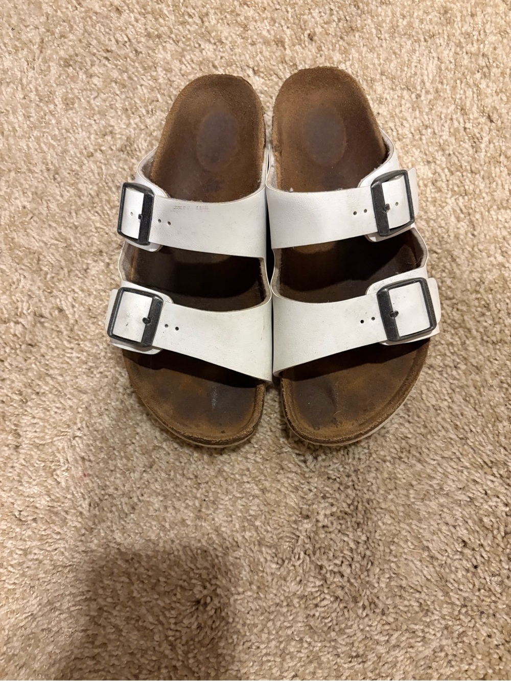 Kids Birkenstock White Double-Buckle Slide Sandals